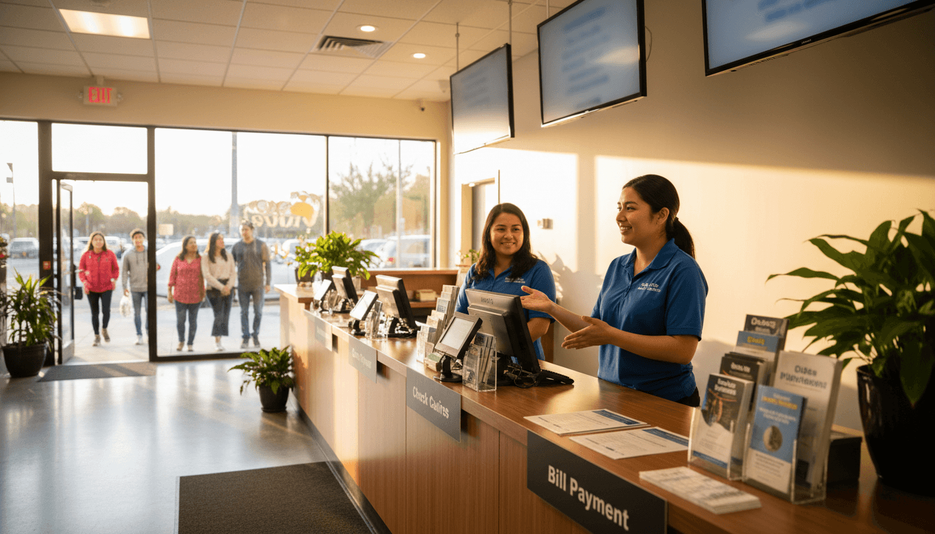 Service counter at Envios Sonoma with professional staff member ready to assist