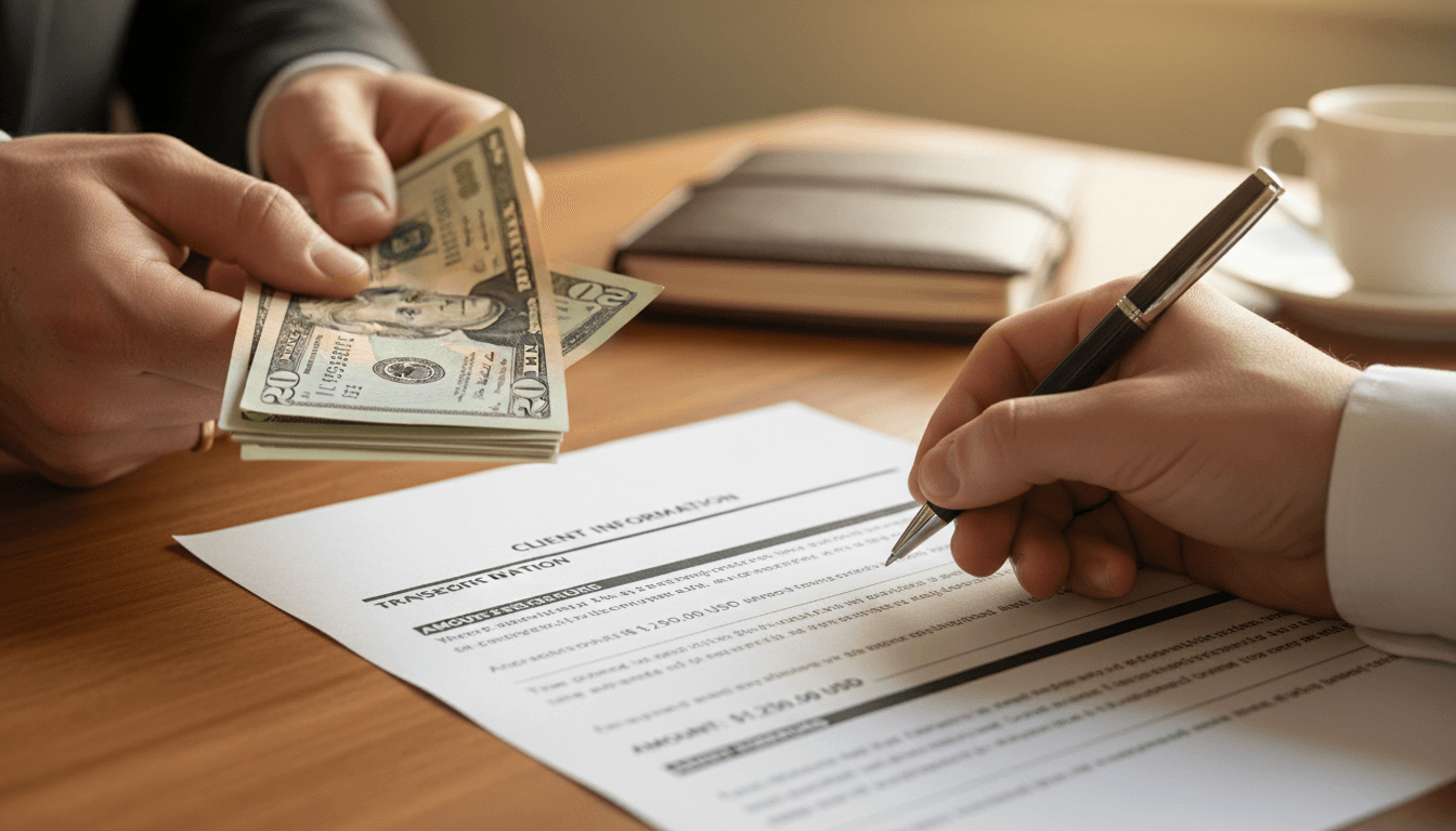 Close-up of money wires and financial transaction processing